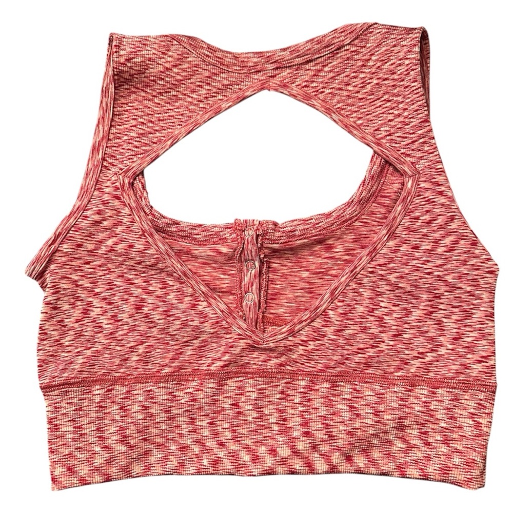 NWOT FREE PEOPLE FP MOVEMENT RED CROPPED BUTTON UP TOP - Picture 4 of 10